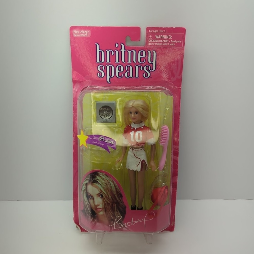 Vintage 2001 Play Along Britney Spears Mini Doll Red/White Jersey Skirt